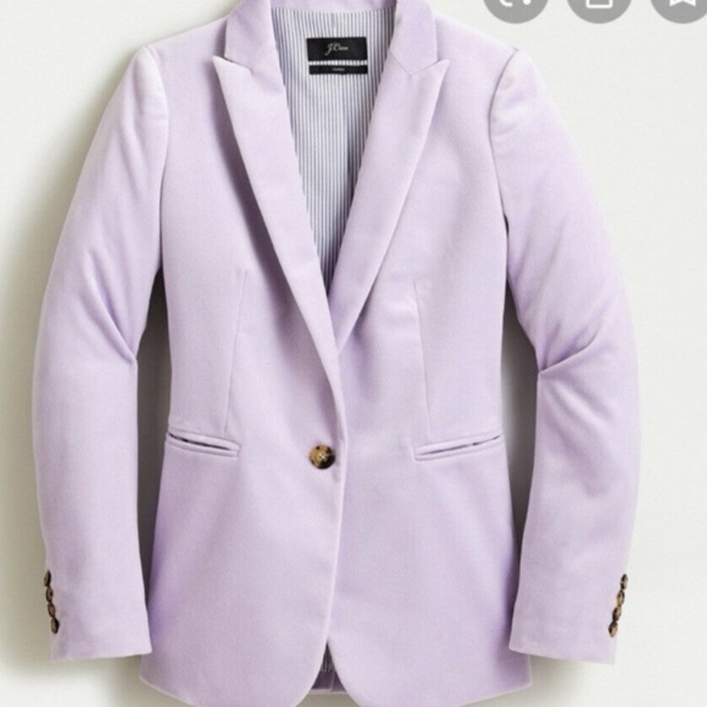 J. Crew Parke Lavender Velvet Blazer